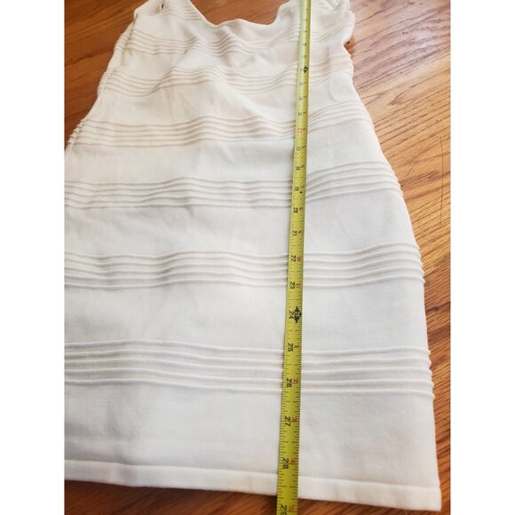Vintage Arden B White Textured Ribbed Bodycon Sleeveless Mini Dress Small - Picture 5 of 8